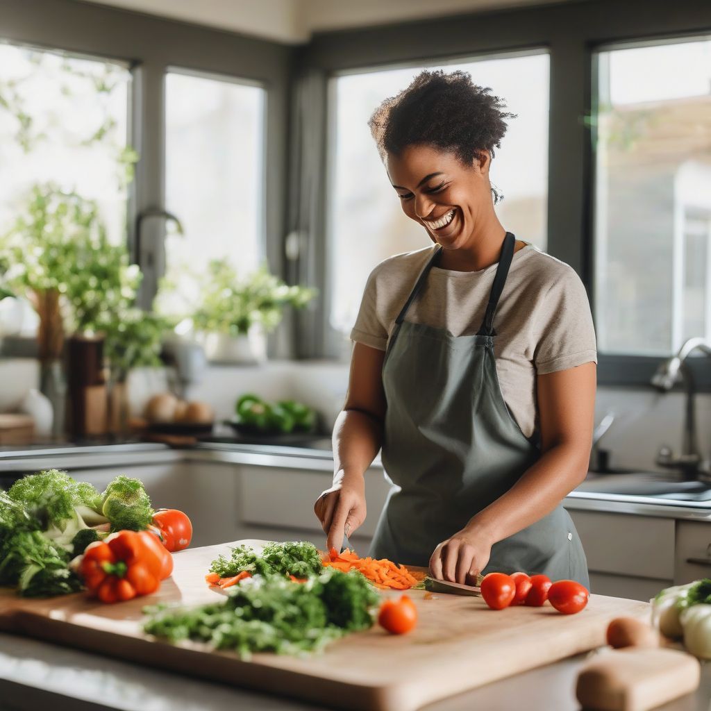 Confident Cook Chopping Vegetables